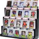 Card Display Stand ,4-Tier Wooden Trading Card Display Case for Graded Cards, Sports Card Display for PSA CGC SGC BGS Slabs