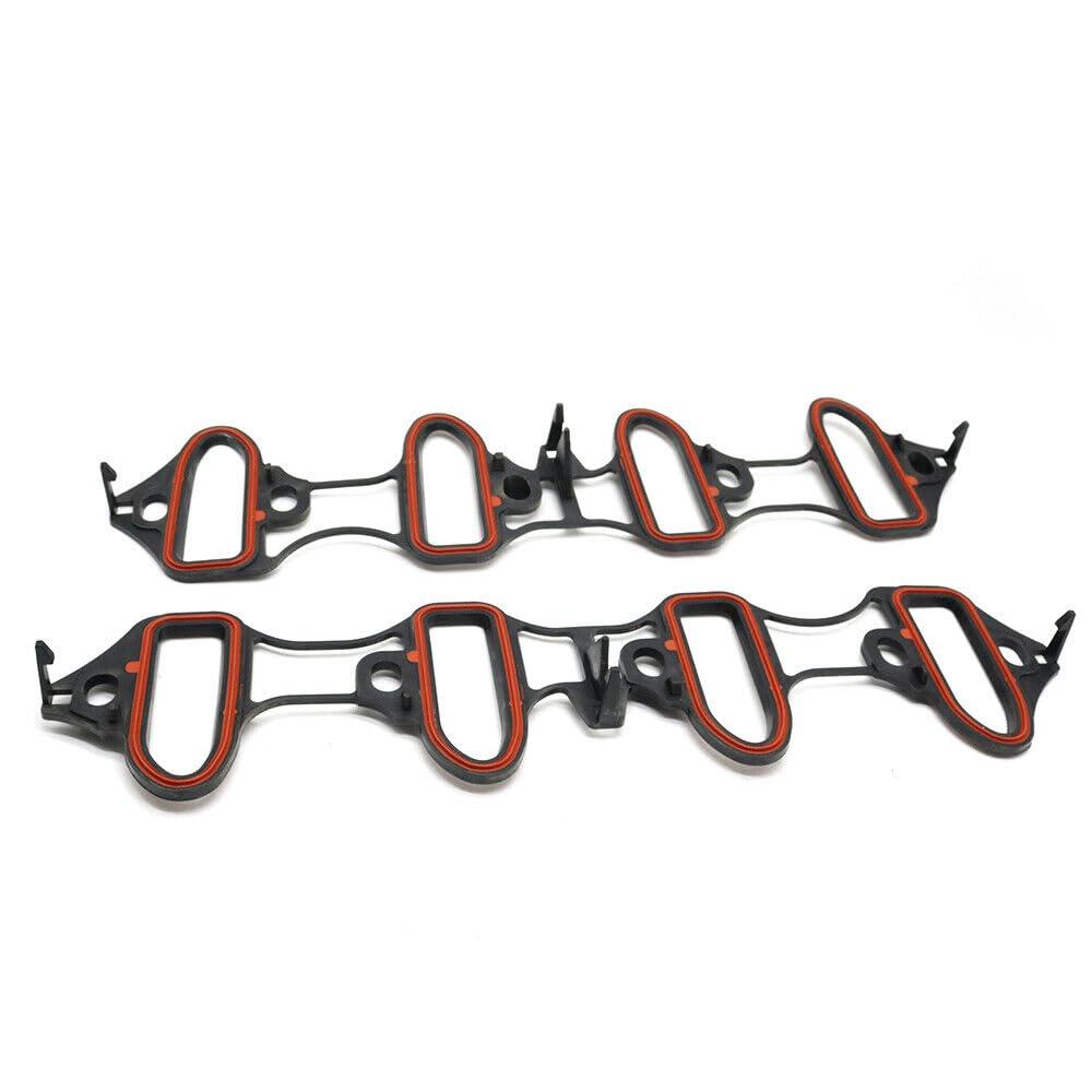 2Pcs Intake Manifold Gaskets Set Fits for Chevy Silverado Tahoe GMC Sierra 4.8L 5.3L 6.0L Engines, Replaces 89060413, 89017589