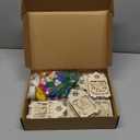 Yookeer 12 Sets Wooden Christmas Gingerbread House Craft Kit Bulk DIY Christmas Gingerbread Village Houses to Paint Set Cutting Wood 3D Puzzle with Watercolor Pens Pompoms Party Supplies Gift Decor