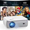 GROVIEW Native 1080P Bluetooth Projector, Home Theater Movie Mini Portable Projector with Built in Speaker, Compatible with PS5/Switch/USB for Bedroom Outdoor Indoor Use