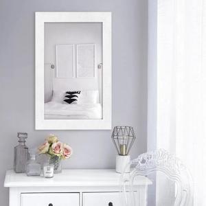 Rattan Trim Wall Mirror, 18' x1.25' x 23.75' , White
