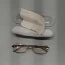 Rimless Reading Glasses for Women, Rectangle Blue Light Blocking Readers With Tinted Edge, +2.0