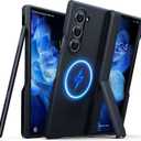 TORRAS Magnetic Armor Stand for Samsung Galaxy Z Fold 6 Case with S Pen Holder, MIL-Grade Hinge Protection, Compatible with MagSafe, Invisible Kickstand, Slim for Galaxy Z Fold 6 Case, Black