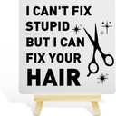 5 x Hairstylist Gift, Hair Stylist Gifts for Women Men, Barber Hairdresser Gift, Thank You Gifts for Hairapist Hairdresser, Home Hair Salon Barbershop Wooden Decor Sign, I Can Fix Your Hair