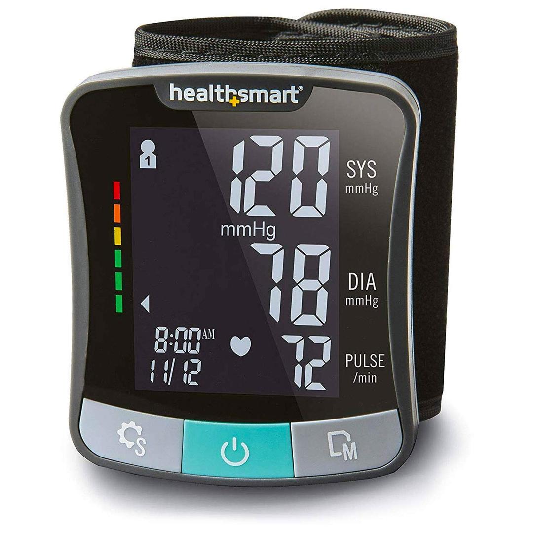 HealthSmart Digital Premium Wrist Blood Pressure Monitor with Cuff That Measures Pulse Heartbeat and High or Low BP, 120 Reading Memory Stores Up to 60 Readings for 2 Users
 (Pack of 48)
