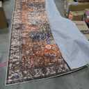 9x12 Washable Area Rug Boho Chic Medallion Distressed Design Non-Shedding Easy Care Ideal for High Traffic Areas in Rug for Living Room Bedroom Office Coffee Table Large Carpet