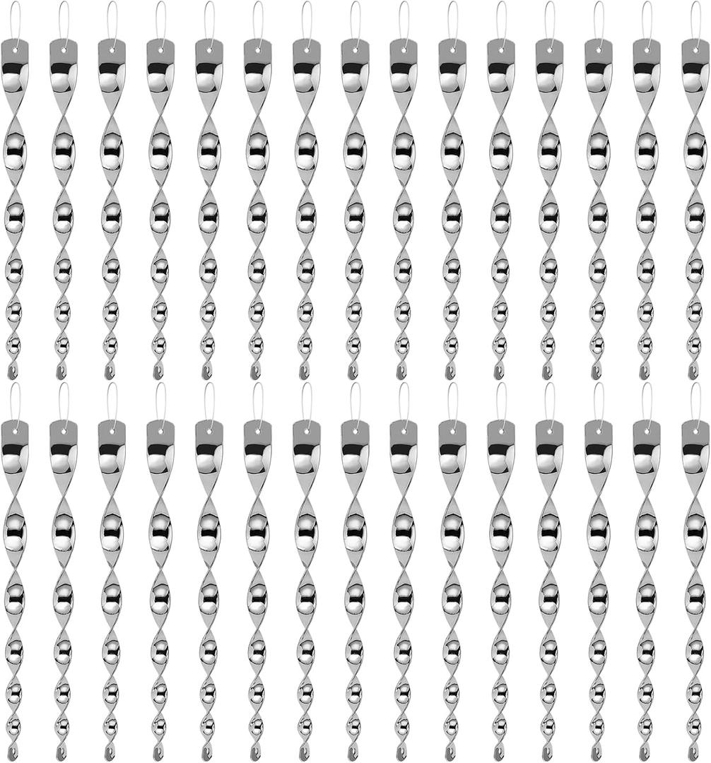 Besmon Woodpecker Bird Scare DevicesReflective Scare Rods Control Device to Keep Birds Away from Patio PoolChristmas Reflective Strip Hanging Home as Decoration (30PCS)