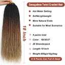 VIOLET Senegalese Twist Crochet Hair For Black Women 18 Inch Long Pre Twisted Twist Crochet Hair 20 Strands/Pack Pre-Looped Crochet Braids For Black Women 9 Packs Twist Hair