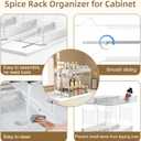 Spice Rack Organizer for Cabinet, 2-Tier Pull Out Seasoning Organizer, Slide & Rotate Spice Storage Rack, Easy to Install Spice Cabinet Organizers, Organizer Shelf for Home and Kitchen Use