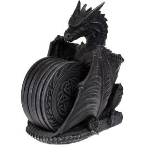 Dark Dragon Table Coasters Set Sculpture Cool Finish