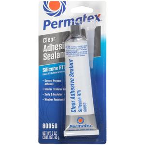 2 x Permatex 80050 Clear RTV Silicone Adhesive Sealant, 3 oz (EXP 12/01/27)