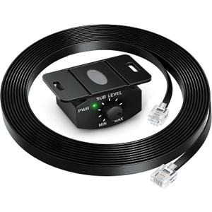 Universal Bass Control Knob, 11.48ft Extension Copper Core Cable with 4-Pin Subwoofer Volume Control, Easy Install,Compatible with Most Car Amplifier