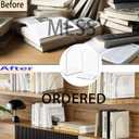 Lulonpon 4 Pieces Book Ends, Bookends, Books End for Shelves, Books End for Heavy Books, Clear Bookends, Acrylic Book Ends for School, Library,Desktop Organizer and Book Shelves