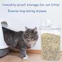 REEZEIVI 2 Pcs Cat Litter Storage Container Cat Litter Storage Bin with Airtight Lid and Handle,10 lbs cat litter container, Translucent Body ,Moisture Cat Litter Storage