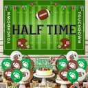 Football Half Birthday Decorations, Football Half Time Backdrop 1/2 Way to First Banner Glitter Paper Happy Birthday Cake Topper with Latex Balloons for Baseball Touchdown 6 Month Birthady Supplies