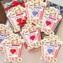 Have a Poppin Valentines Day Sticker, Valentines Day Cards for Kids, Popcorn Valentine Stickers, Preschool Class Party Favor Treat, Boys, Girls, Popcorn and String Not Included (48pcs)