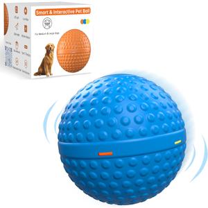 SNOYWEN Smart Interactive Dog Toy, Automatic Moving Bouncing Rolling Ball, Food-Grade Rubber Material IPX7 Waterproof Active Ball for Medium and Large Dogs