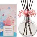 Flower Reed Diffuser Set 5.07oz Sandalwood Rose Scent Diffuser with Sticks Home Fragrance Reed Diffuser for Bathroom Shelf Decor