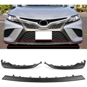 Front Bumper Lower Grille Trim Molding 3Pcs For Toyota Camry SE XSE 2018 2019 2020 8TH Front Lower Bumper Trim Middle & Left Driver & Right Passenger Side 5312206040 (Matte Black)
