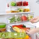 10 Pack Refrigerator Pantry Organizer Bins, Stackable Fridge Organizer Bins with Lids, Clear Plastic Food Storage Bins for Kitchen, Countertops, Cabinets, Fridge, Drinks, Fruits, Vegetable, Cereals
