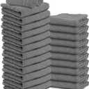 24 Pack Dark Grey Hand Towels 100% Cotton Spa Towel 16x27 inches Highly Absorbable Facial Towels Gym, Hair, Face, Bulk Small Towels (Not Bleach Proof)