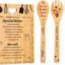 Sister Birthday Gifts  "Recipe for a Special Sister" Bamboo Cutting Board Set with Engraved Unique Sister Christmas Gifts,Friendship Gifts for Women,Best Friend or Soul Sister Gift