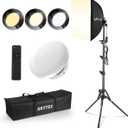 Skytex Softbox Lighting Kit 16x16in Soft Box 1Pack Upgrade 135W 2700-6400K 100V-240V E27 LEDBulb Continuous Photography Lighting,Photo Studio Light Equipment for Camera Shooting Video Recording