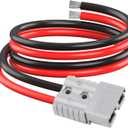 SB120 Anderson 120A Connector Cable, 6AWG Tinned Copper Battery Power Pigtail with Bare End, 2FT for Winch/Battery Quick Connect