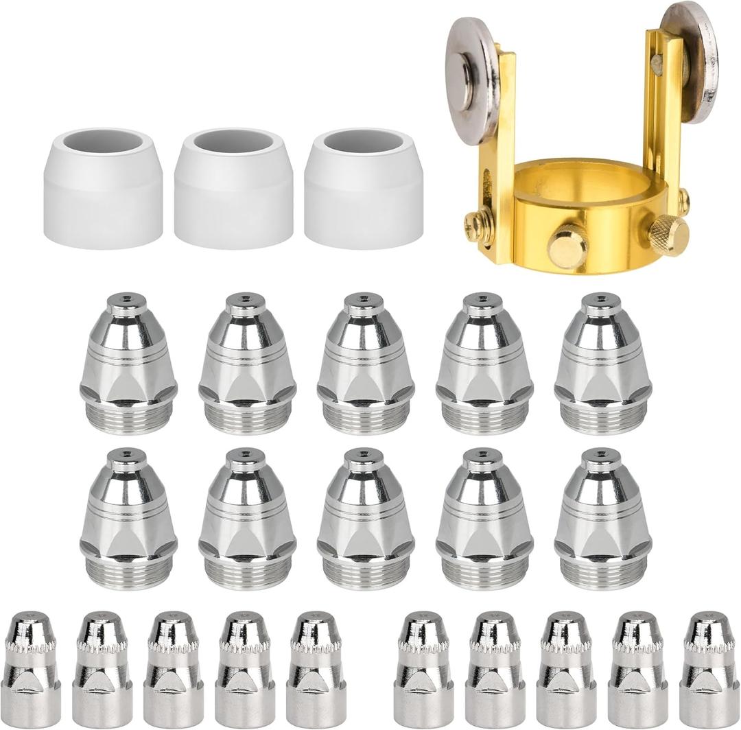 P-80 Plasma Cutter Torch Consumables, 24Pcs 1.5mm Cutting Torch Nozzle Tips Electrode Kits, For BTC800DP Plasma Cutter