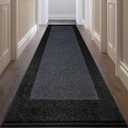 Machine Washable Runner Rug 32" x 96", Non Slip Kitchen Mat for Floor, Absorbent Entryway Rug for Kitchen, Bedroom, Living Room, Hallway, Door (Roll Packing) (Charcoal)
