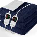 Homemate Electric Heated Blanket Queen - 84"x90" Heating Bed Blankets Throw with 10 Heating Levels 8 Hours Auto Off Fast Heating Over-Heated Protection Ultra Soft Warm Flannel ETL Certified (11-abyss)