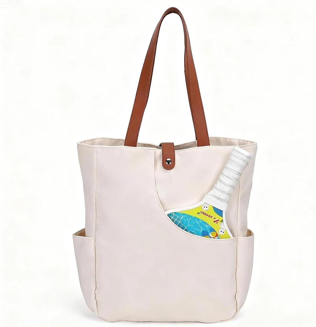Tennis Gym Bag, Pickleball Bags for Women, Multifunctional Large Capacity Tennis Handbag with Shoe Compartment and Wet Pocket for Outdoor Sporting