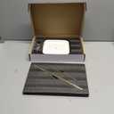 pickpiff Necklace Holder Stand with Ceramic Base: 12" Jewelry Tree Display Organizer for Necklaces, Bracelets, Rings, Earrings, Tall Gold Stand for Women, Aesthetic Room Dcor, Gold and White (6.7" base)