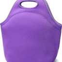 Neoprene Lunch Bag for Women Insulated Lunch Tote Bags Washable Lunch Container Box for Work Picnic Lightweight Meal Prep Bags for Men (Purple)
