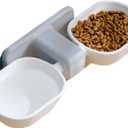 Dog Proof Cat Bowls, Wall Mounted Cat Food and Water Double Bowls Set, Elevated Pet Dish Feeding Station, White