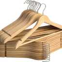 StorageWorks Wooden Hangers 20 Pack, Wood Coat Hangers for Closet, Heavy Duty Clothes Hangers for Suits, Shirts, Pants, Jackets, Natural Wood Color