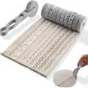 Conderyang 10Pcs 3D Printed Clay Texture Roller Clay Roller with Handle Texture Wheel Set Handheld Pottery Rollers Polymer Tools for Artists Ceramics Art Creation Ceramic Modeling DIY (Light Gray)