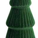 Christmas Decorations - Velvet Ceramic Christmas Trees - Modern Cone Indoor Christmas Decoration Centerpieces for Table Mantel and Living Room Home Decor (Green)