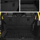 Custom for 2018-2025 2026 Jeep Wrangler JL 4 Door Floor Mats Cargo Liner Backrest Mat Full Set All Weather TPE Rubber Protection Mat (for 2018-2026 Jeep Wrangler JL 4 Door)