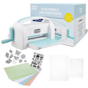 9 inch Opening Die Cutting Machine for Card Making, Foldable A4 Die Cut and Embossing Machine Complete Set for ScrapbookingDIY Paper Craft (Gift Box)