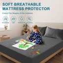 GOPOONY Waterproof Mattress Protector Queen Size - Breathable, Noiseless, Ultra-Soft Bed Cover, Mattress Pad Cover with Deep Stretchable Pockets 8"-21" (Gray)