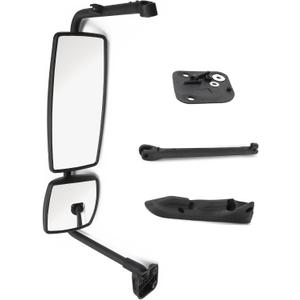 Door Mirror with Arm Black Fit for International 4300 4400 7400 7600 8500 8600 (left side)
