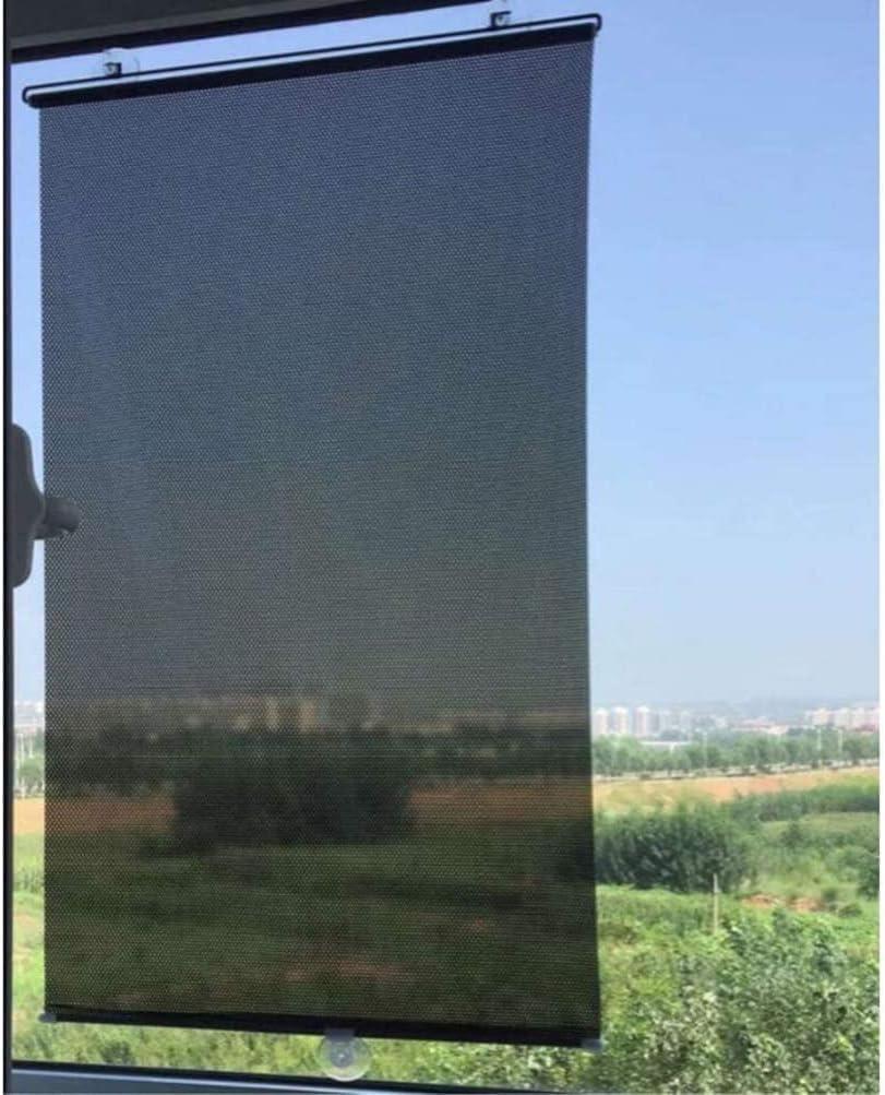 VICASKY Suction Cup Window Shade Blackout Curtains No Drill Blind Black Temporary Portable Roller Curtain No-Drilling for Windows Cordless Blinds Shades UV Protection for Home Office(23''W x49''H)