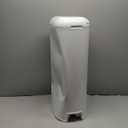 Diaper Genie Platinum Pail (Lilly White) is Made of Durable Stainless Steel and Includes 1 Easy Roll Refill with 18 Bags That can Last up to 5 Months.