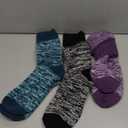 Welwoos Heated Thermal Socks for Women & Men Warm Thick Winter Ski Boot Insulated Stocking Stuffers Gift Socks 3 Pairs (Purple/Green/Grey, L)