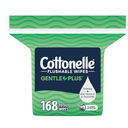 Cottonelle GentlePlus Flushable Wet Wipes with Aloe & Vitamin E, 3 Flip-Top Packs, 168 Wipes 