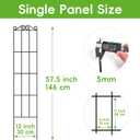 ARIFARO 57.5'' Metal Garden Trellis for Climbing Plants,(Pack of 4) Indoor/Outdoor Sturdy Plant Trellis for Potted Plants, House Plants, Climbing Vines, Black