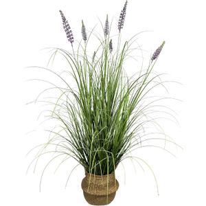 Artificial Plant 47in(1pack) Tall Artificial Lavender Plant,Faux Plants Indoor Home Decorative Artificial Plants & Flowers in Pot Fake Plant, House Plant Indoor
