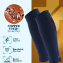 Doctor's Select 2 Pairs Copper Calf Compression Sleeve - Leg Compression Sleeves for Women & Men, Shin Splint Relief (Large-X-Large)