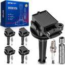 KAX Set of 5 UF341 Ignition Coil Pack & Iridium Spark Plugs w/Magnetic Socket for Volvo 2003-2006 XC90, XC70 1999-2006 V70, S80, S70 2007 V70 2.4L 2001-2005 S60 1999-2004 C70.